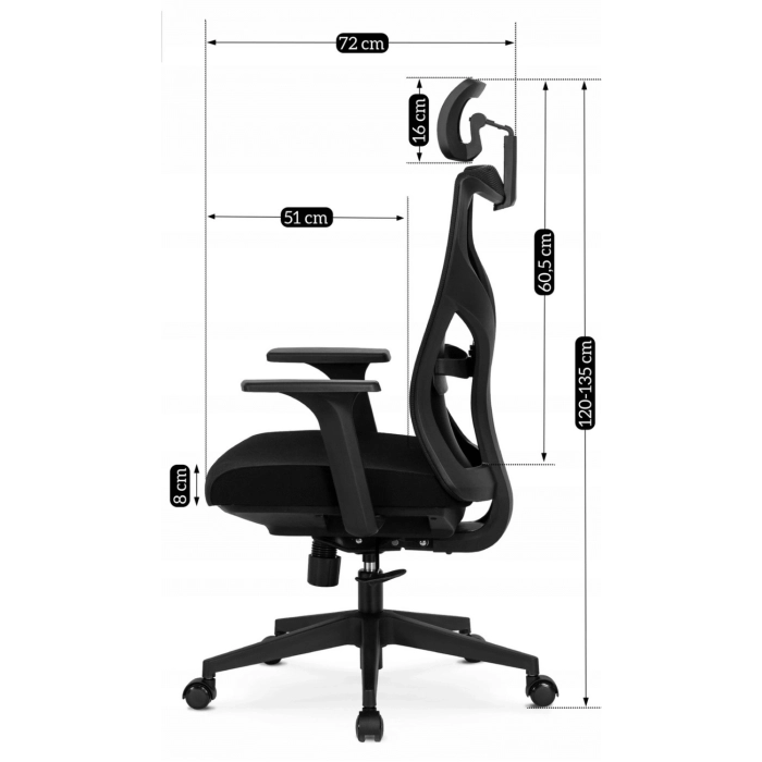 Fotel Biurowy Ergonomiczny Obrotowy SPIRAL Czarny