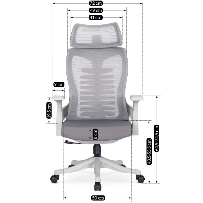 Fotel Obrotowy CARET 2 Ergonomiczny Szary