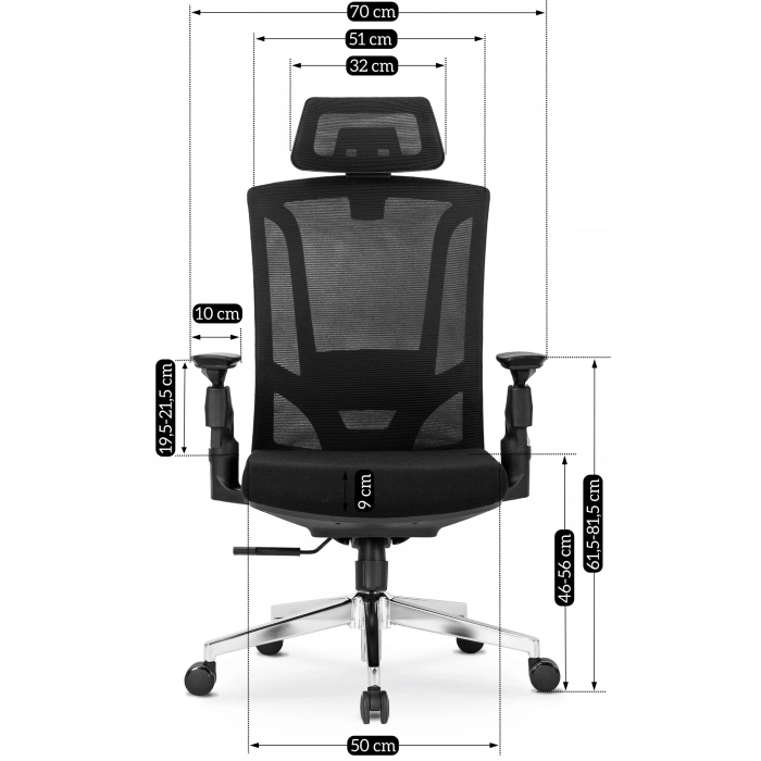 Fotel Obrotowy WILLY Ergonomiczny Czarny