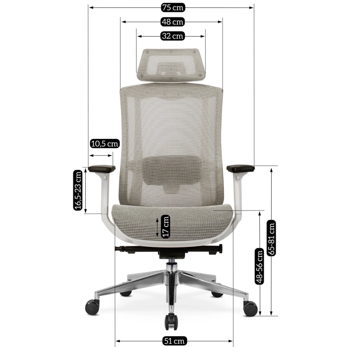 Fotel Obrotowy SKY Ergonomiczny Beżowy