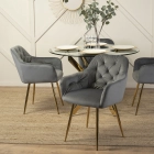 Krzesło RAYA Szare Welurowe