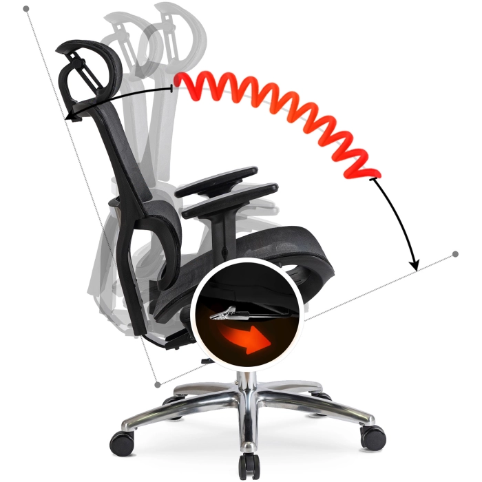 Fotel Obrotowy ROYAL Ergonomiczny Czarny