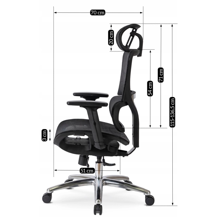 Fotel Obrotowy ROYAL Ergonomiczny Czarny