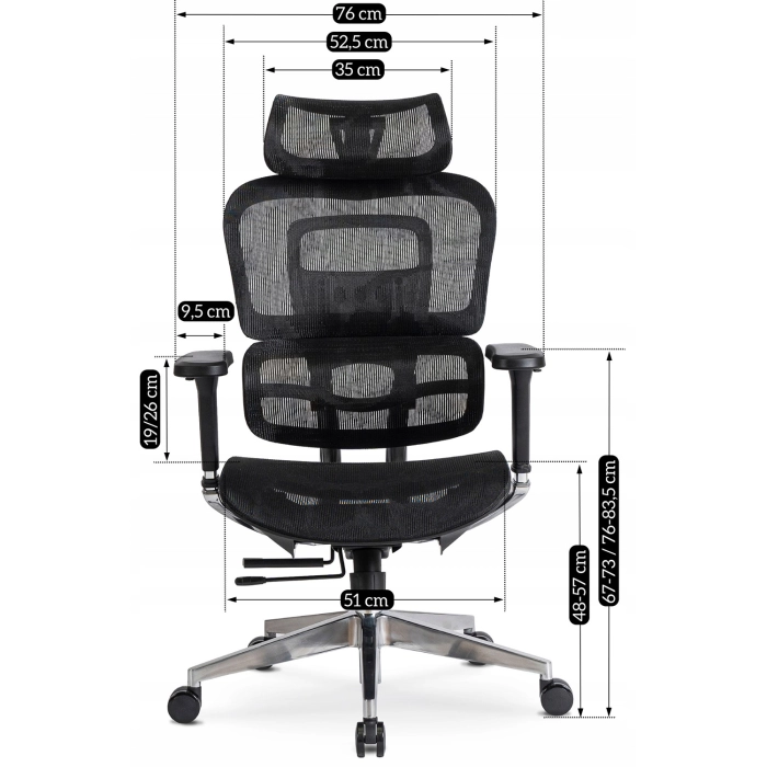 Fotel Obrotowy NINO Ergonomiczny Czarny