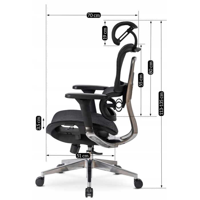 Fotel Obrotowy NINO Ergonomiczny Czarny
