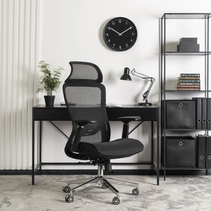 Fotel Obrotowy LITOS Ergonomiczny Czarny