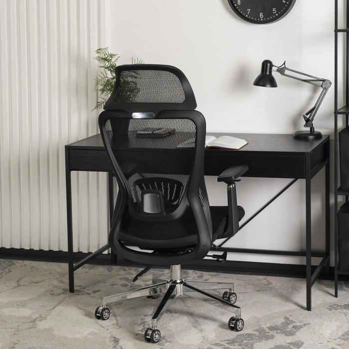 Fotel Obrotowy LITOS Ergonomiczny Czarny