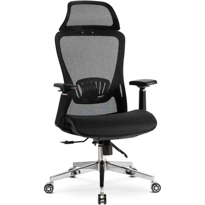 Fotel Obrotowy LITOS Ergonomiczny Czarny