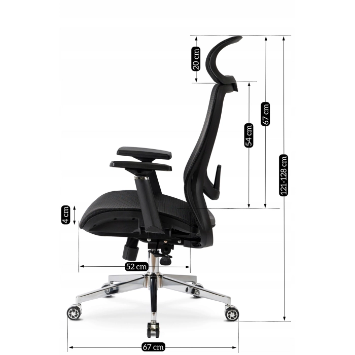 Fotel Obrotowy LITOS Ergonomiczny Czarny