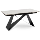 Stół VICTOR Ceramiczny Rozkładany 160-240 cm Biały Marmur/Czarny