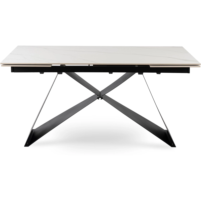 Stół VICTOR Ceramiczny Rozkładany 160-240 cm Biały Marmur/Czarny
