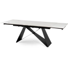Stół VICTOR Ceramiczny Rozkładany 160-240 cm Biały Marmur/Czarny