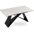 Stół VICTOR Ceramiczny Rozkładany 160-240 cm Biały Marmur/Czarny