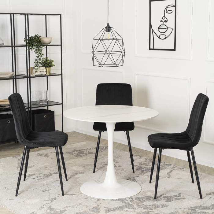 Stół SANDER Ceramiczny 89 cm Biały