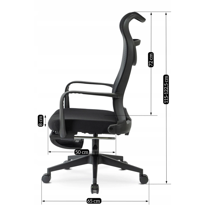 Fotel Obrotowy ACTON Ergonomiczny Czarny