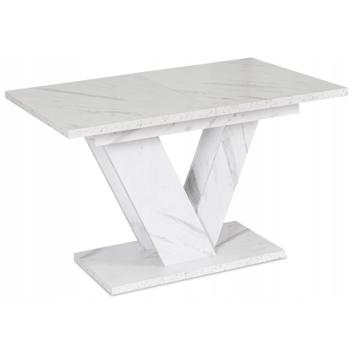 Stół CLARK Rozkładany 120-160 cm Biały Marmur
