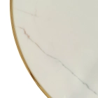 Stół TINGA 100 cm Szklany Biały Marmur/Złoty