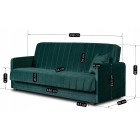 Sofa Rozkładana PORTO Zielona Welurowa
