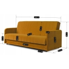 Sofa Rozkładana PORTO Musztardowa Welurowa