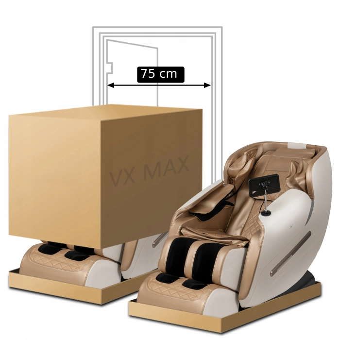 Fotel Masujący VX MAX Beżowy Ekoskóra