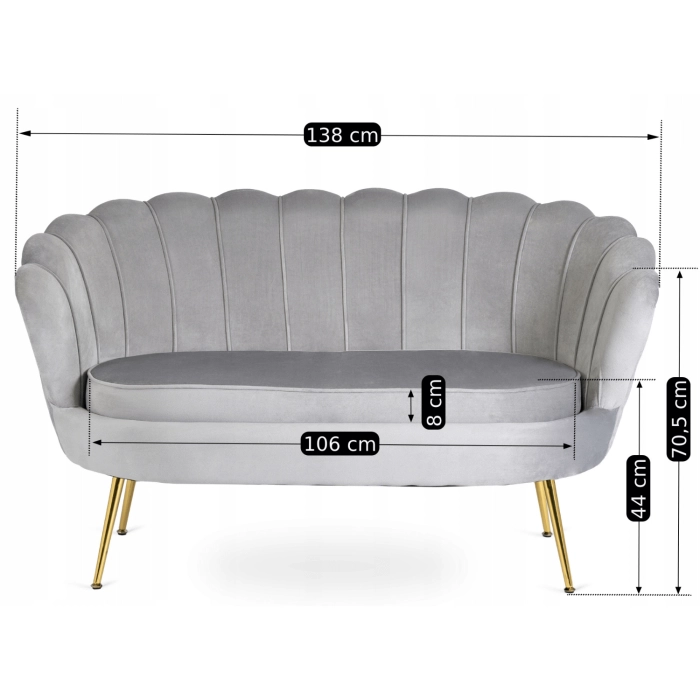 Sofa ZENDAYA Szara