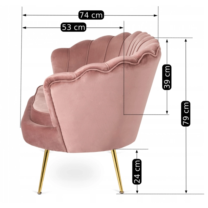 Sofa ZENDAYA Różowa