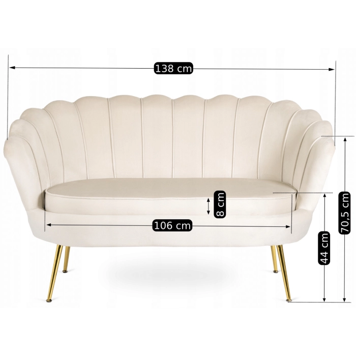 Sofa ZENDAYA Kremowa