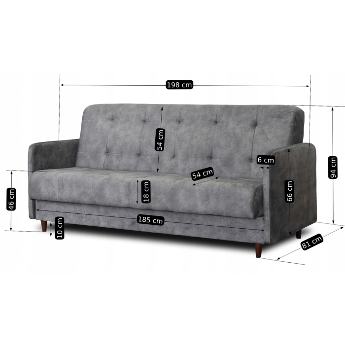 Sofa Rozkładana TIVOLI Szara