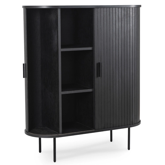 Komoda TRISH 100 cm Dwudrzwiowa Rozsuwana Czarna