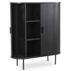 Komoda TRISH 100 cm Dwudrzwiowa Rozsuwana Czarna