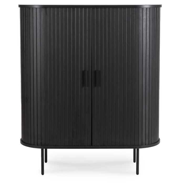 Komoda TRISH 100 cm Dwudrzwiowa Rozsuwana Czarna