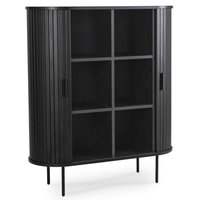 Komoda TRISH 100 cm Dwudrzwiowa Rozsuwana Czarna