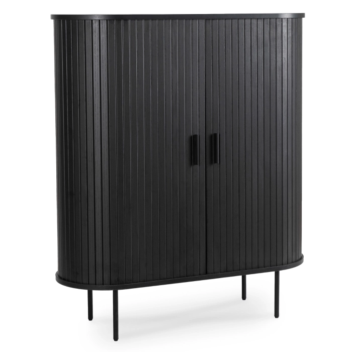 Komoda TRISH 100 cm Dwudrzwiowa Rozsuwana Czarna