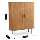 Komoda TRISH 100 cm Dwudrzwiowa Rozsuwana Dąb