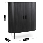 Komoda TRISH 100 cm Dwudrzwiowa Rozsuwana Czarna
