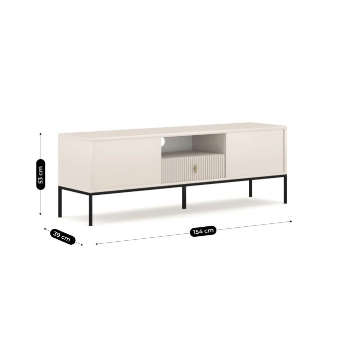 Szafka RTV MARCOS 154 cm Ryflowana Kaszmir