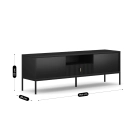 Szafka RTV MARCOS 154 cm Ryflowana Czarna