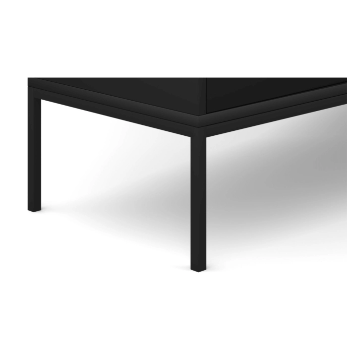 Szafka RTV MARCOS 154 cm Ryflowana Czarna