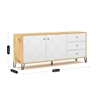 Komoda BACARDI 183 cm Dąb Artisan/Biała