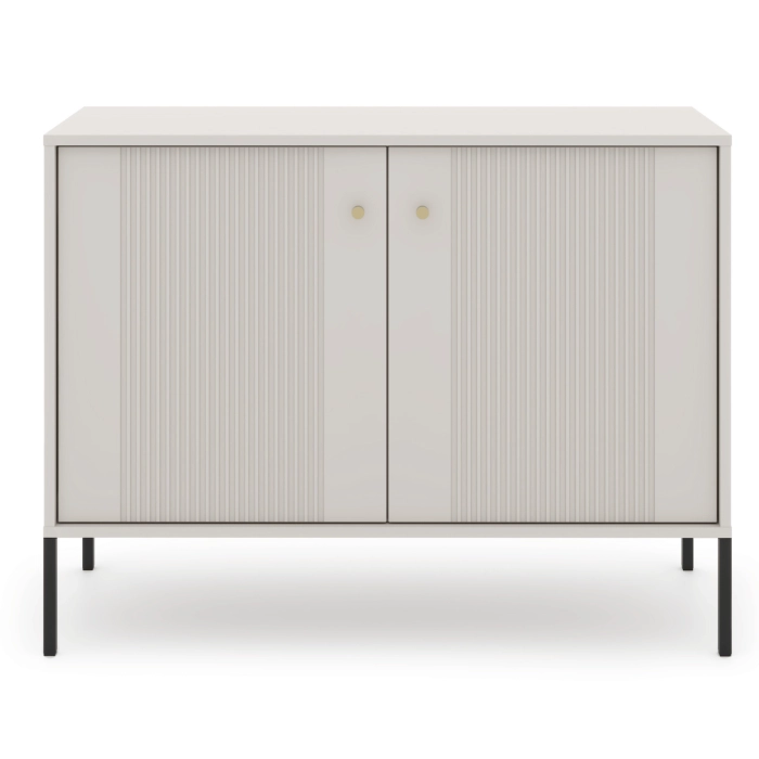 Komoda SOFT 104 cm Dwudrzwiowa Ryflowana Kaszmir