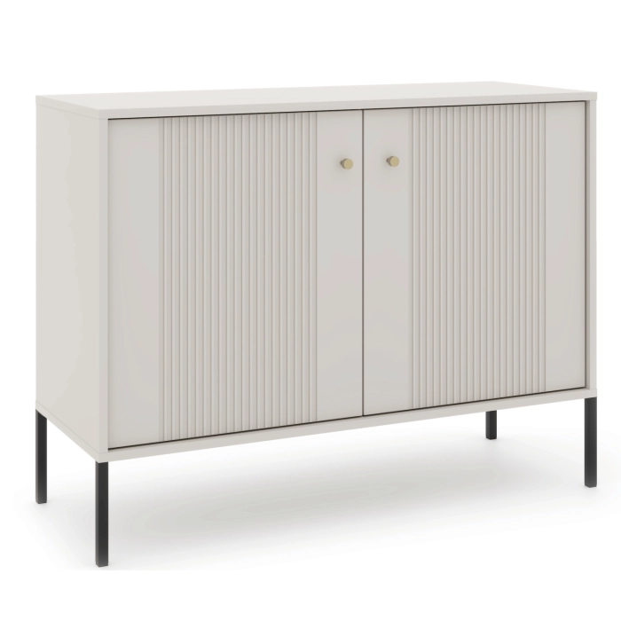 Komoda SOFT 104 cm Dwudrzwiowa Ryflowana Kaszmir