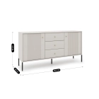 Komoda SOFT 154 cm Dwudrzwiowa Ryflowana Kaszmir