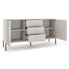 Komoda SOFT 154 cm Dwudrzwiowa Ryflowana Kaszmir
