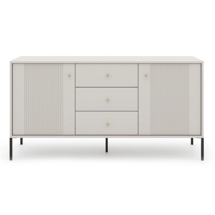 Komoda SOFT 154 cm Dwudrzwiowa Ryflowana Kaszmir