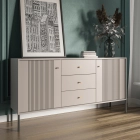 Komoda SOFT 154 cm Dwudrzwiowa Ryflowana Kaszmir