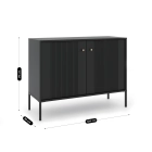 Komoda SOFT 104 cm Dwudrzwiowa Ryflowana Czarna