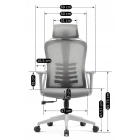 Fotel Obrotowy JULIET Ergonomiczny Szary